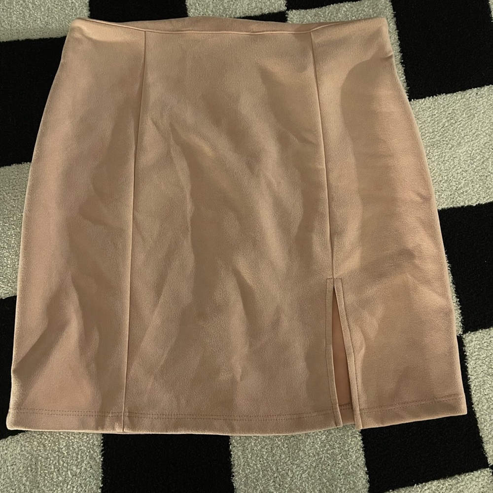 Light pink velvet skirt